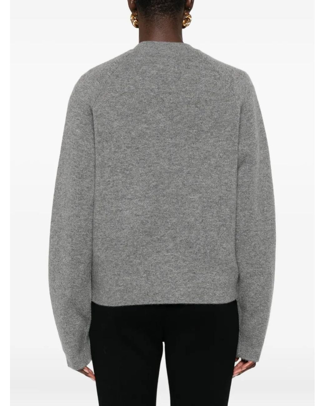 Totême  Gray Cashmere And Wool Cardigan