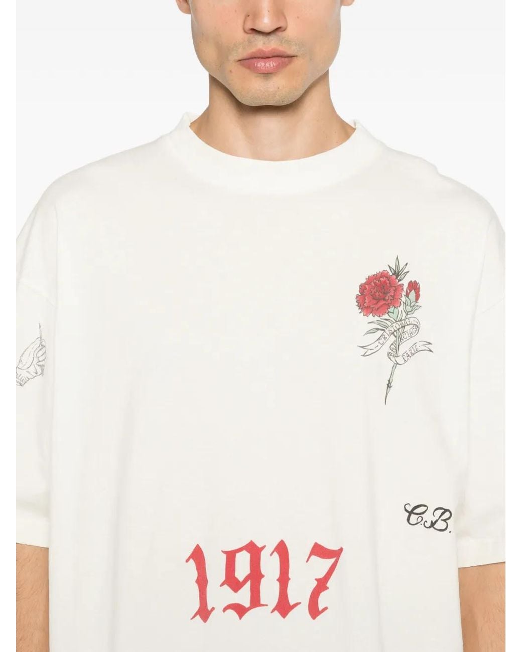 Balenciaga White Tattoo T-shirt for men