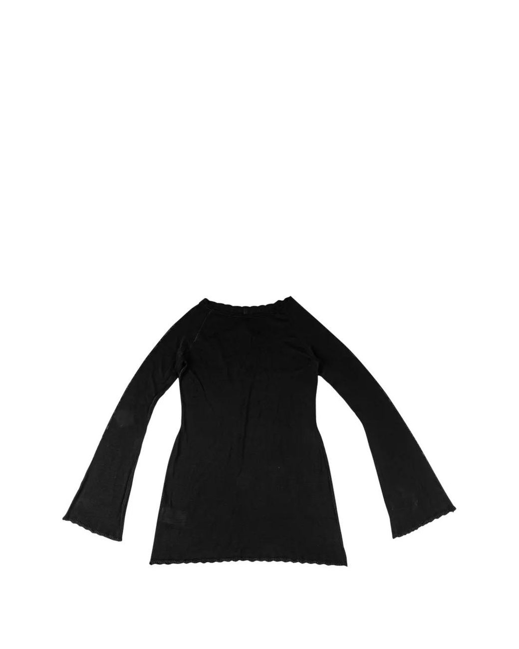 Chrome Hearts Black Mesh Flare-Sleeve Mini Dress