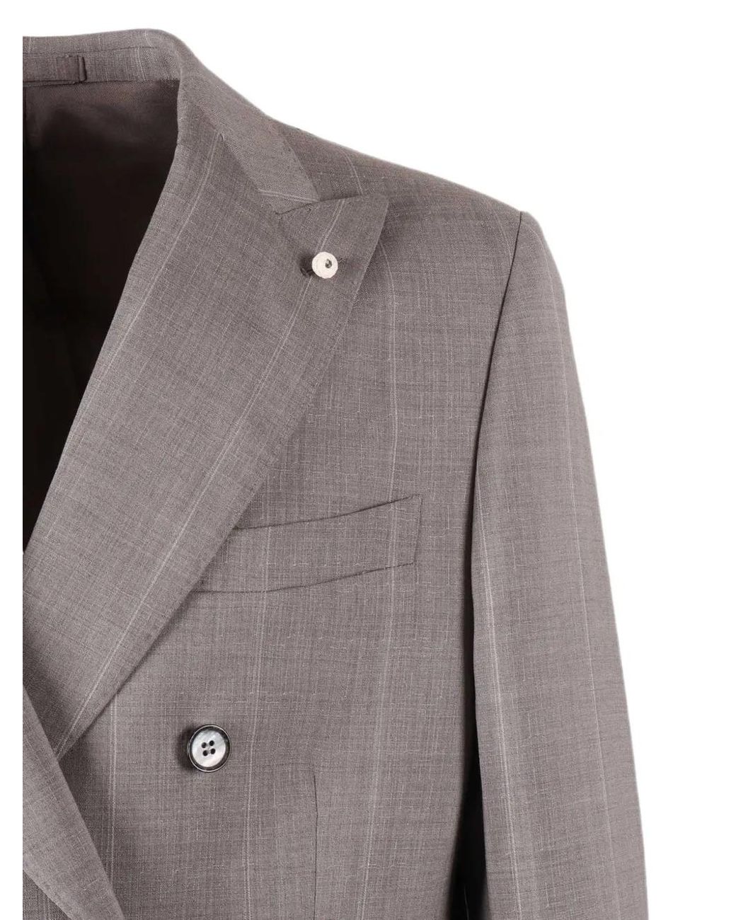 Brando Gray Double-Breasted Pinstripe Suit for men