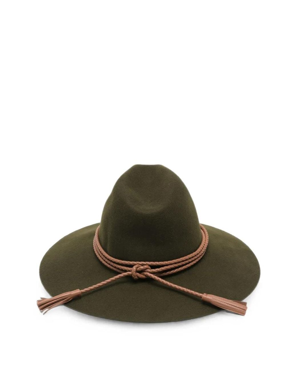Moncler Green Logo-Patch Braided-Trim Hat