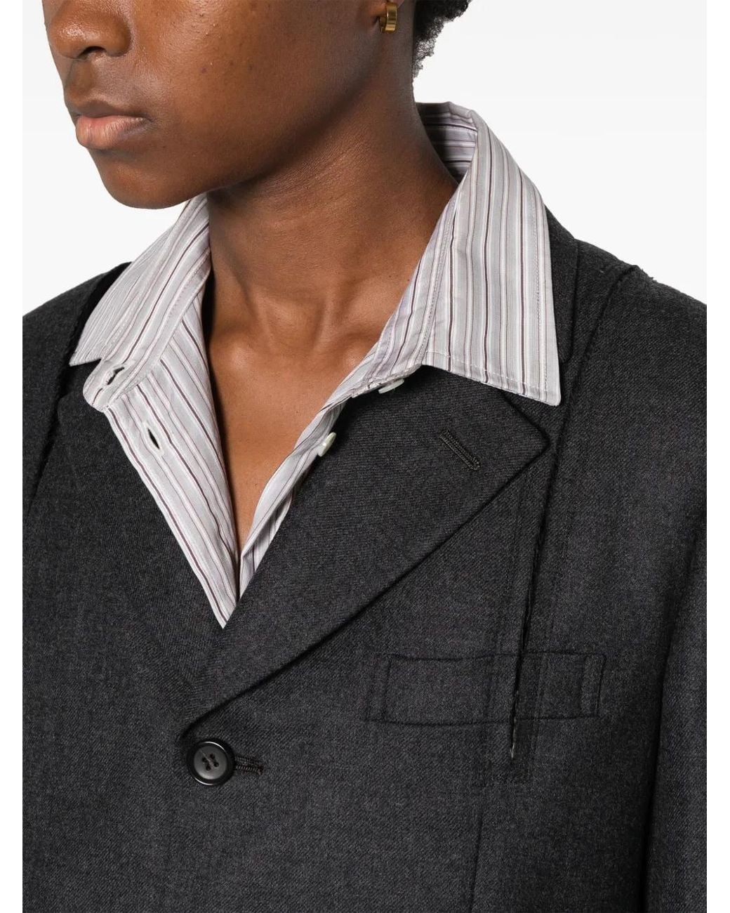 Comme des Garçons Black Blazer À Revers Crantés