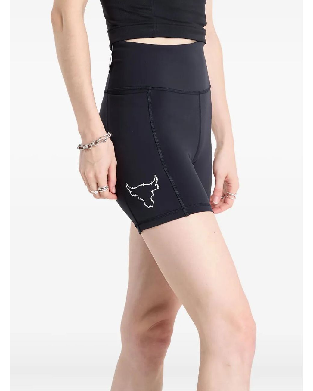 Under Armour Blue High-Waisted Bull Logo Shorts