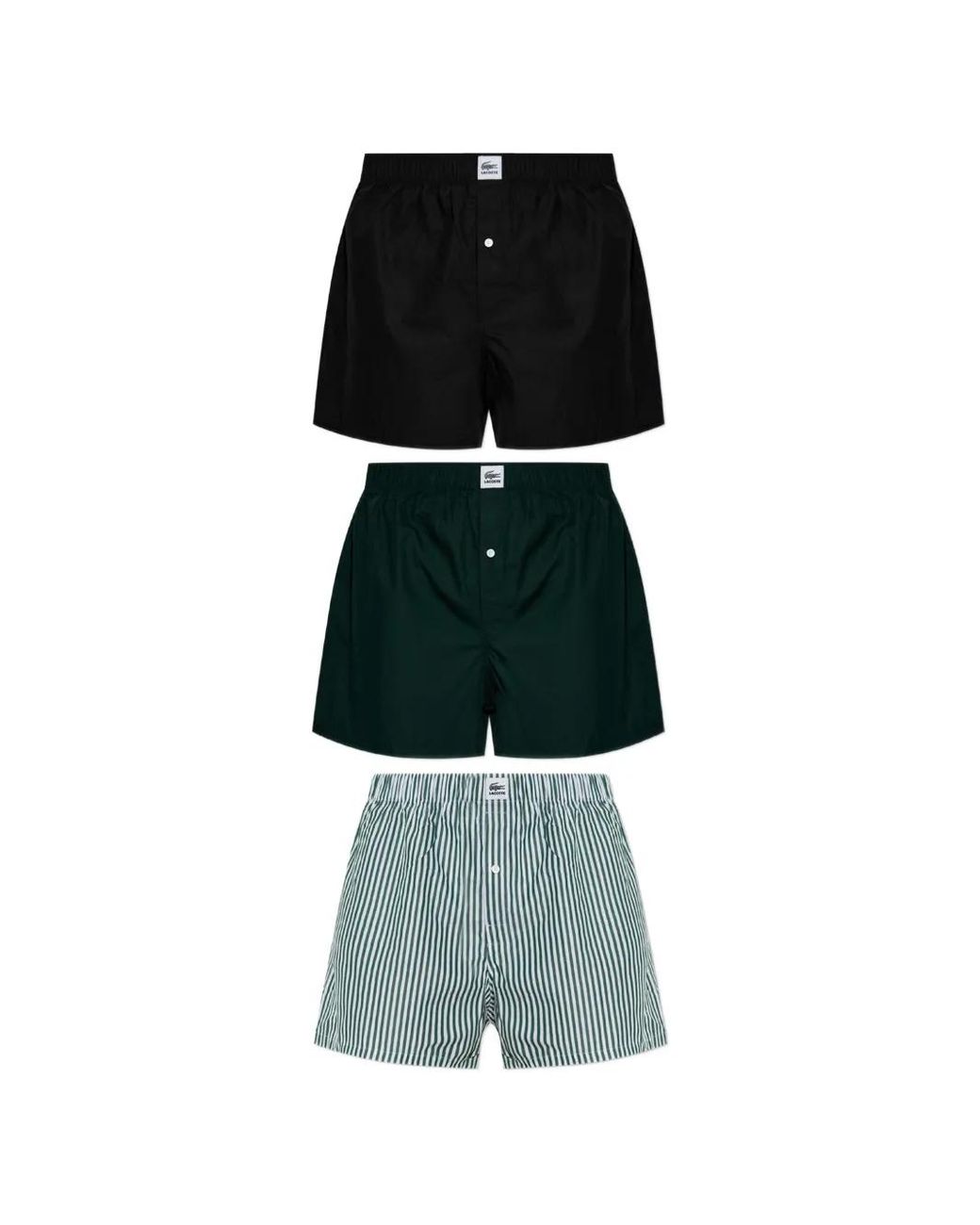 Lacoste Green Logo-Patch Boxer Shorts (Set Of Two) for men