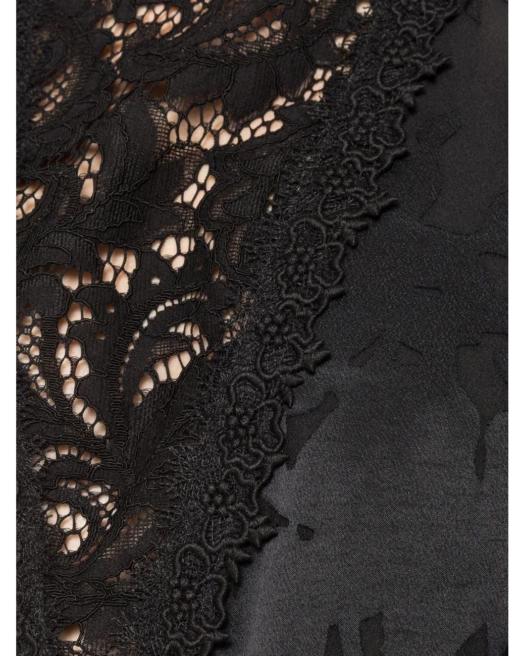 Nissa Black Lace-Trim Midi Dress