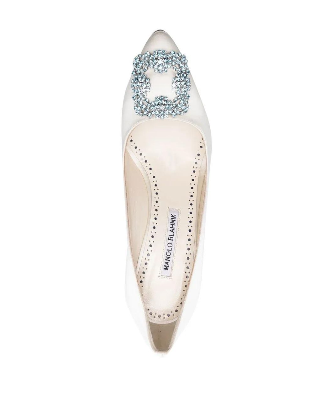 Manolo Blahnik White Escarpins Hangisi 95 Mm