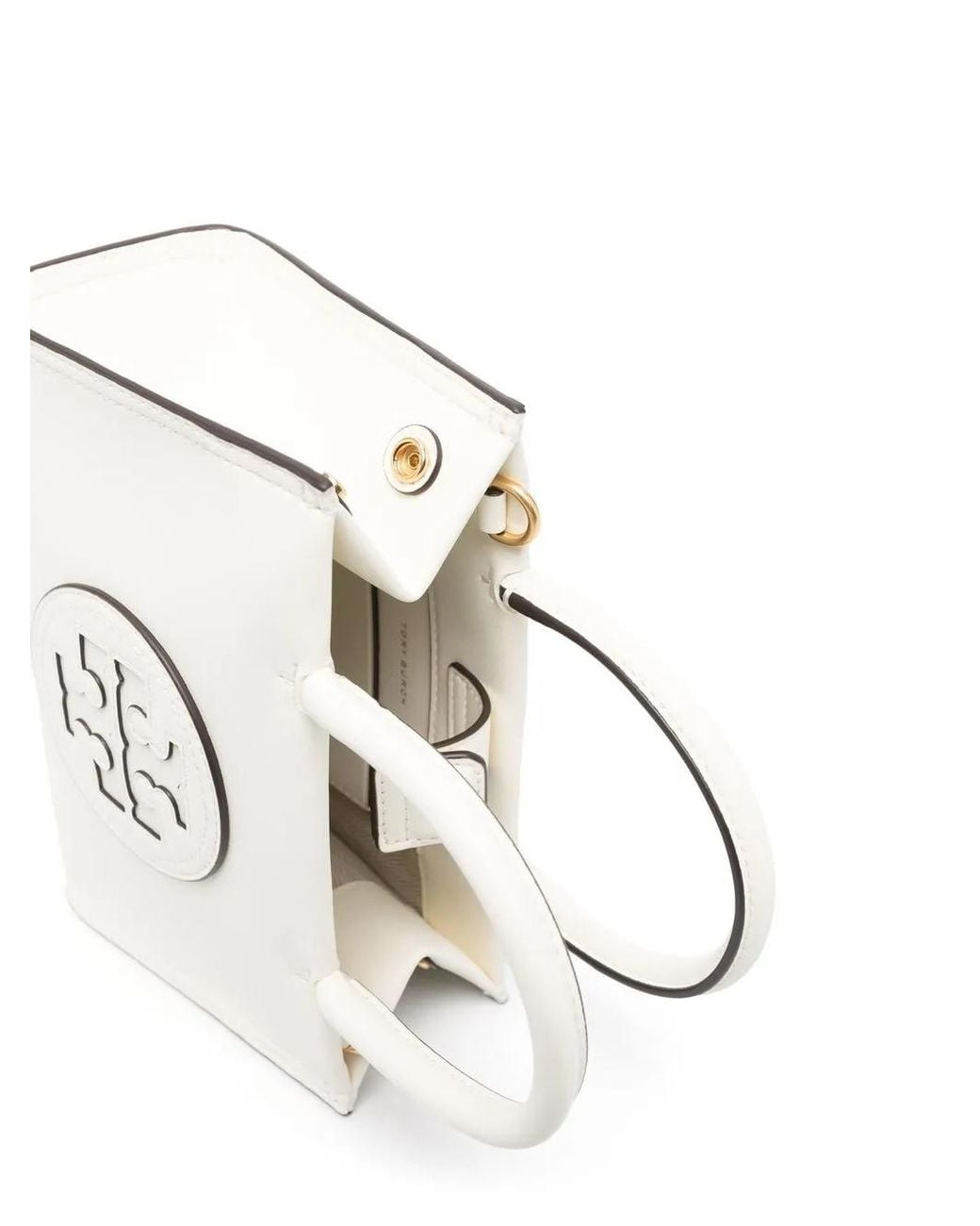 Tory Burch White Bio Ella Mini Shopping Bag