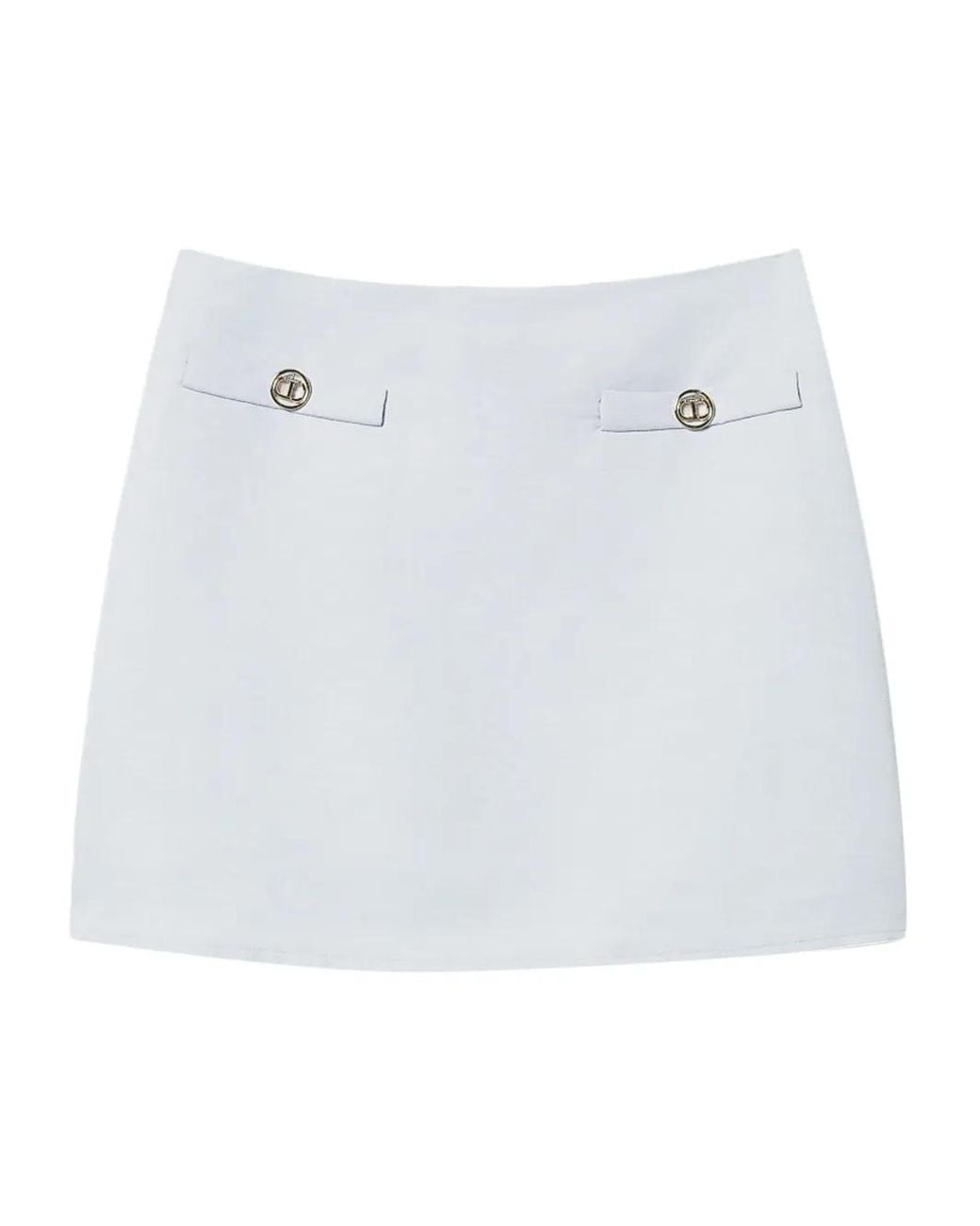 Twinset White Logo Skirt