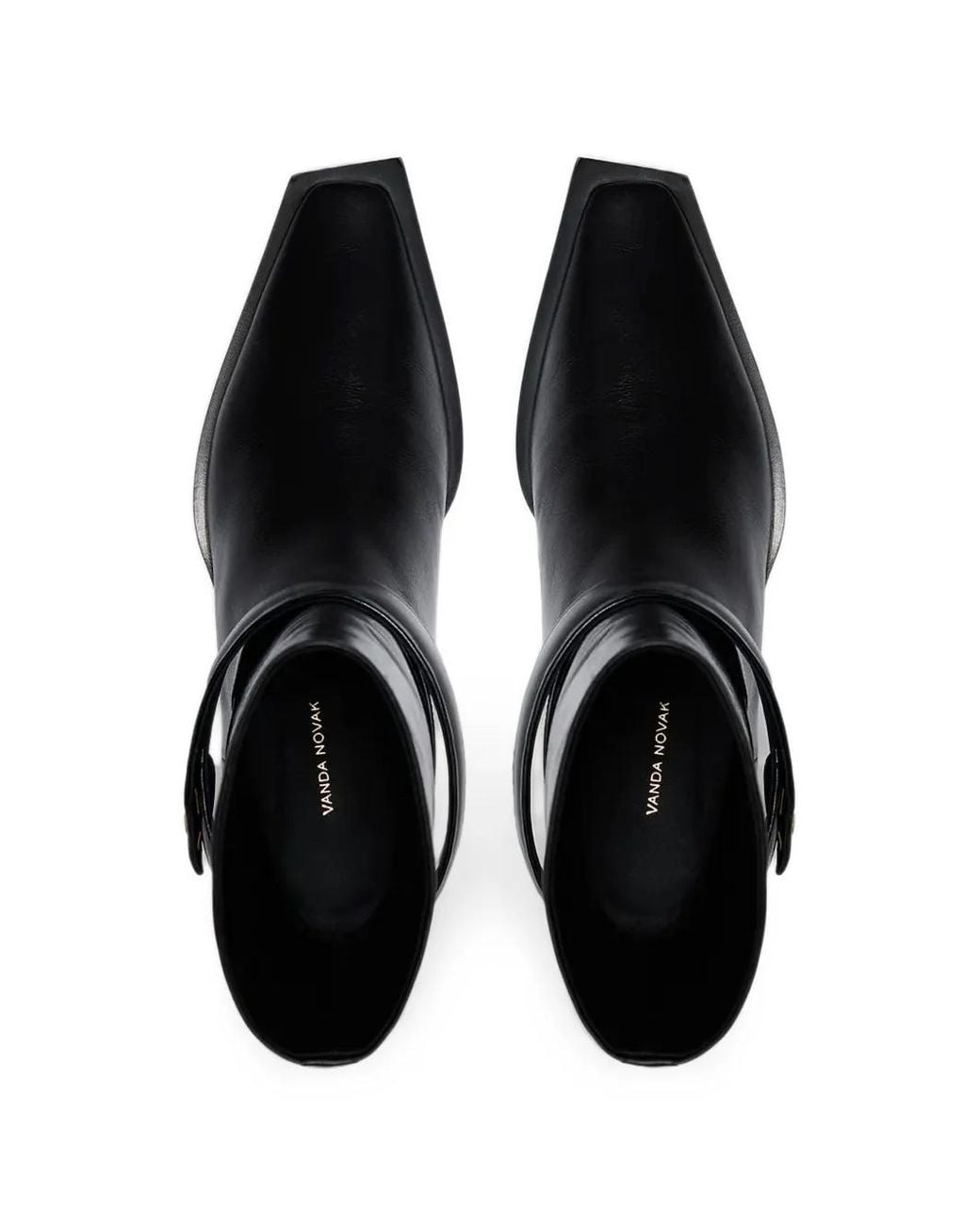 VANDA NOVAK Black Zoey Square-Toe Ankle Boots