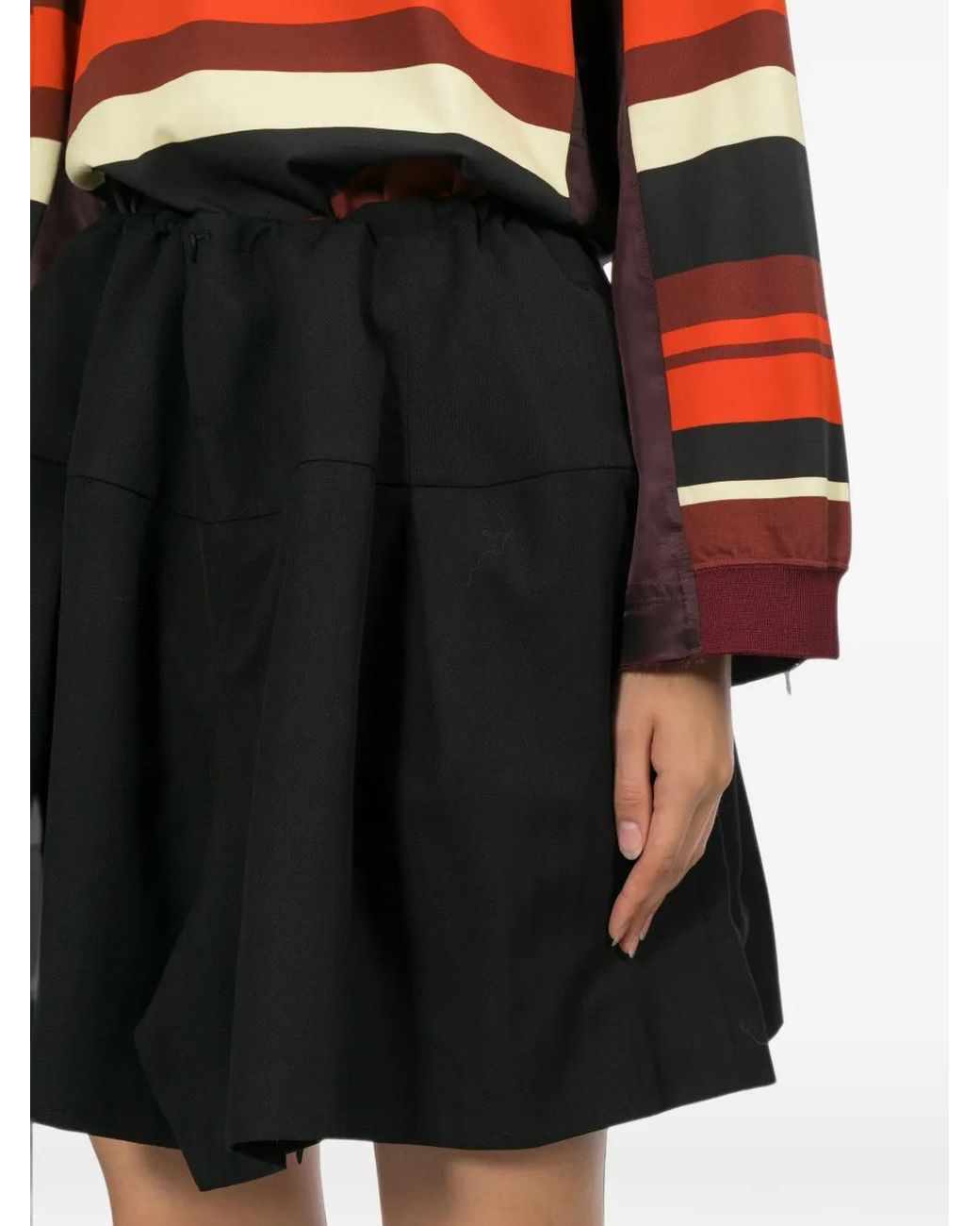 Toga Black Pleated Flared Skirt