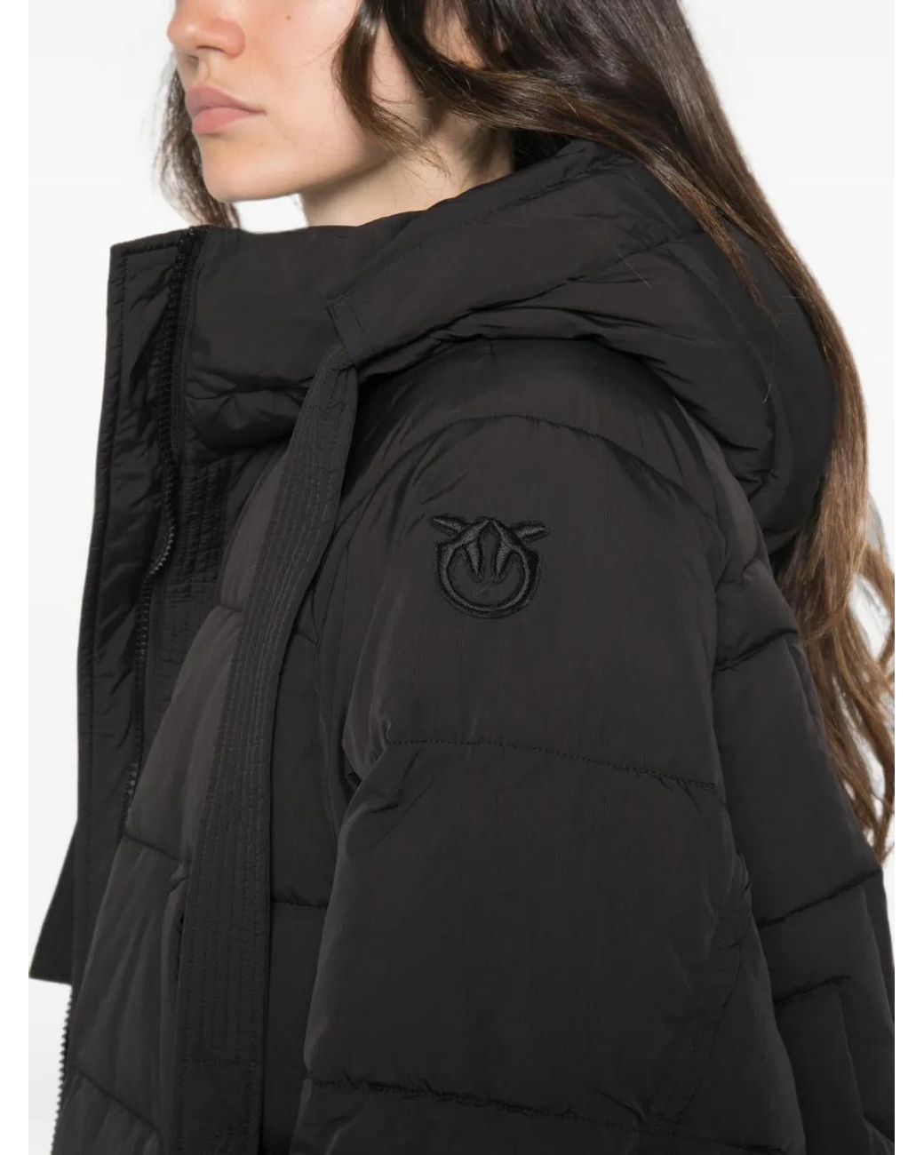 Pinko Black Doudoune À Capuche