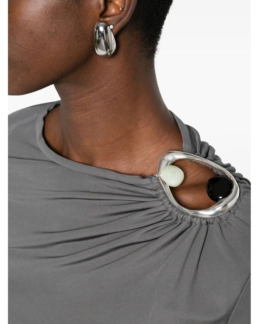 Top Drapeado Christopher Esber de color Gray