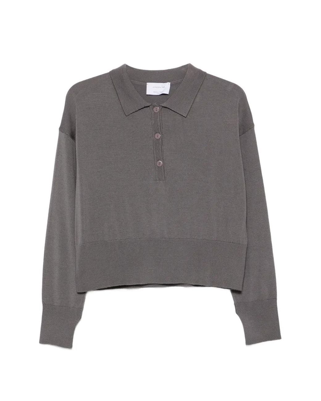 Daniele Fiesoli Gray Merino-Wool Knitted Polo Top