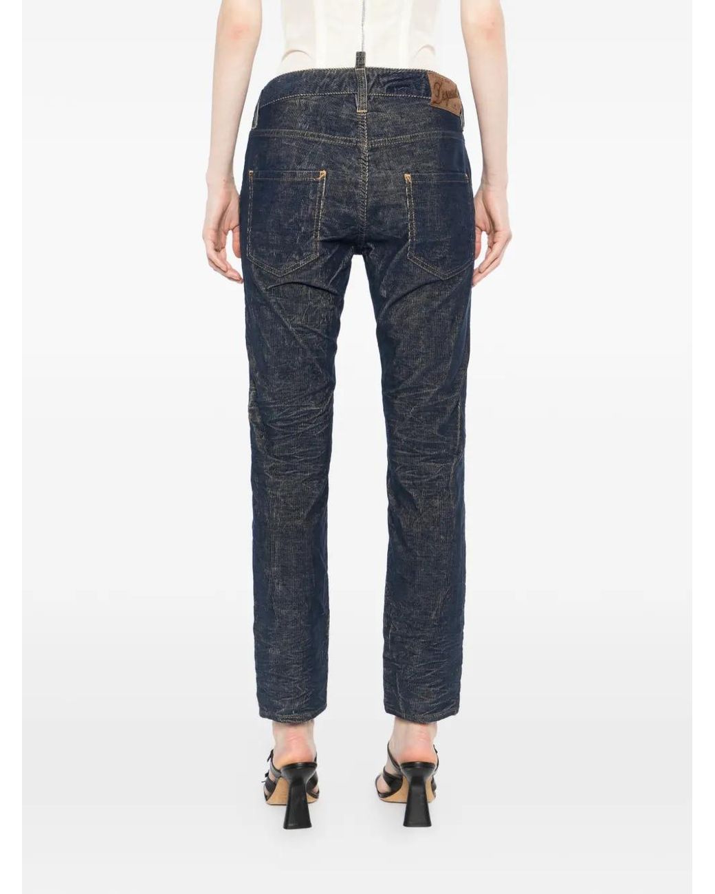 DSquared² Whiskered Jeans Met Logolabel in het Blue
