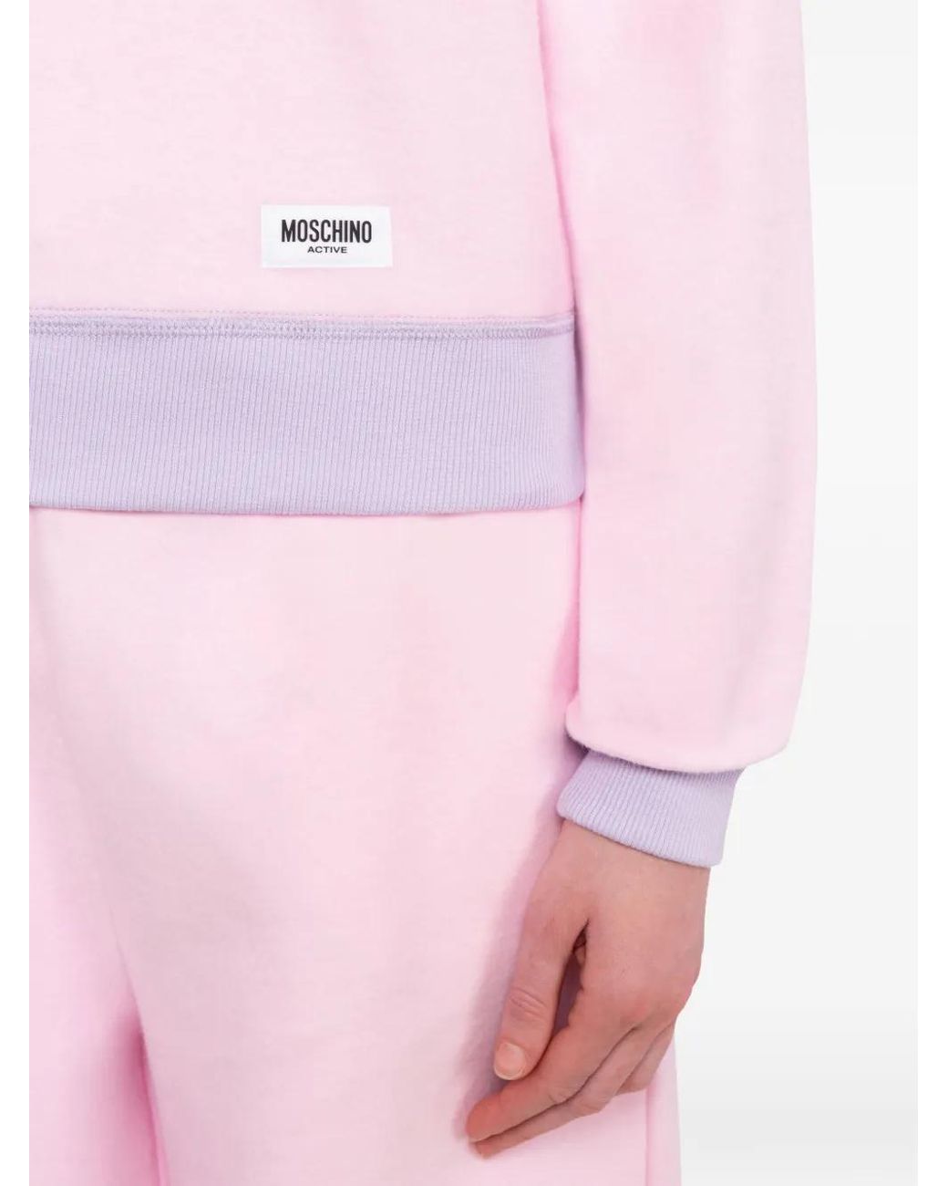 Moschino Pink Hoodie À Patch Logo