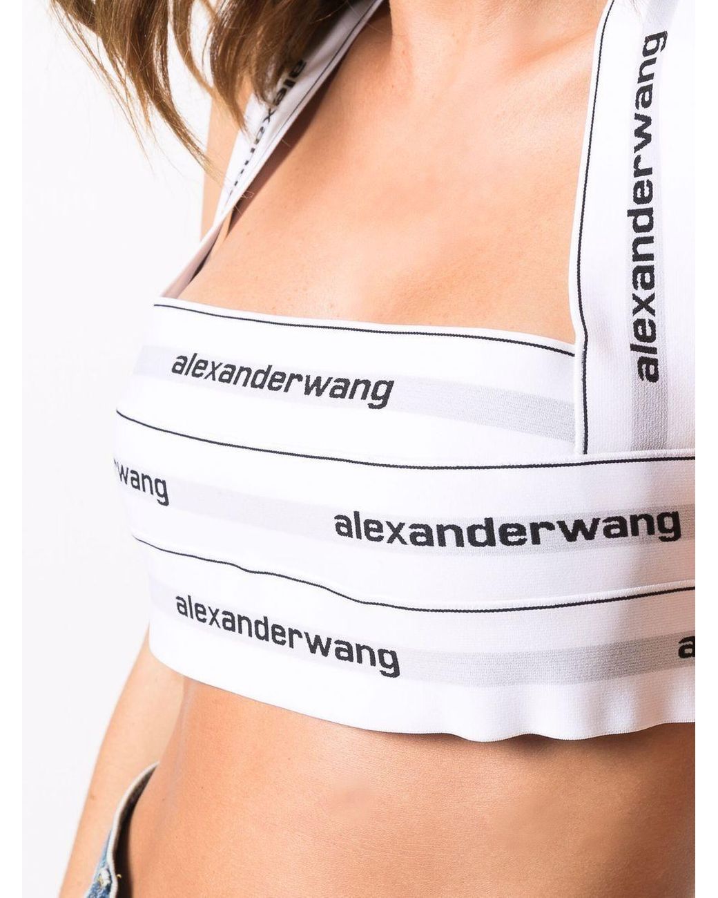 Alexander Wang Logo-tape Cropped Top in White