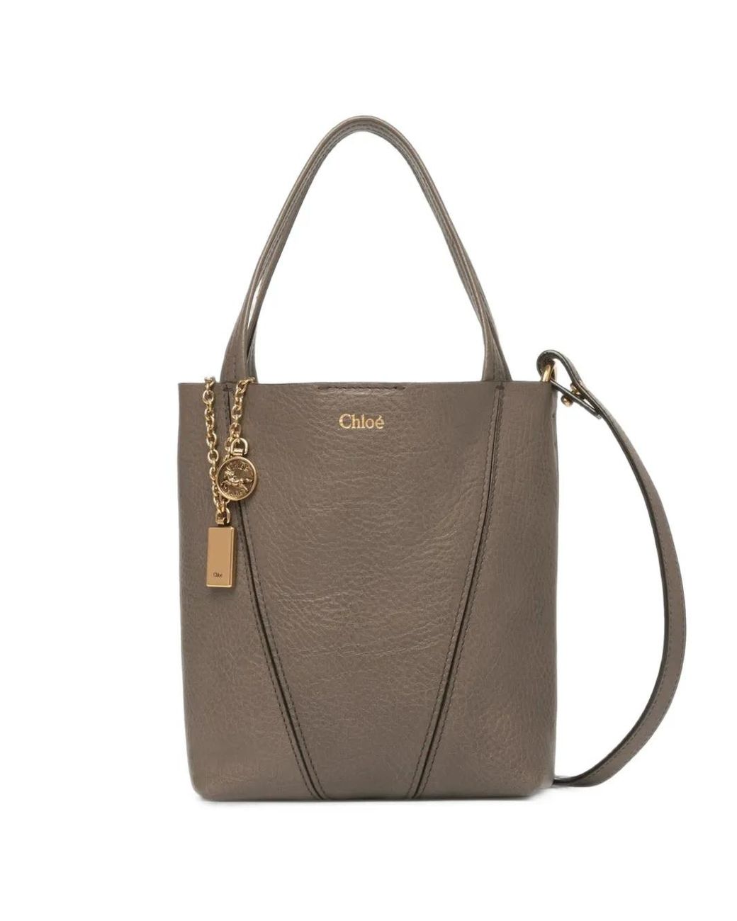 Borsa Tote Spin Piccola di Chloé in Brown