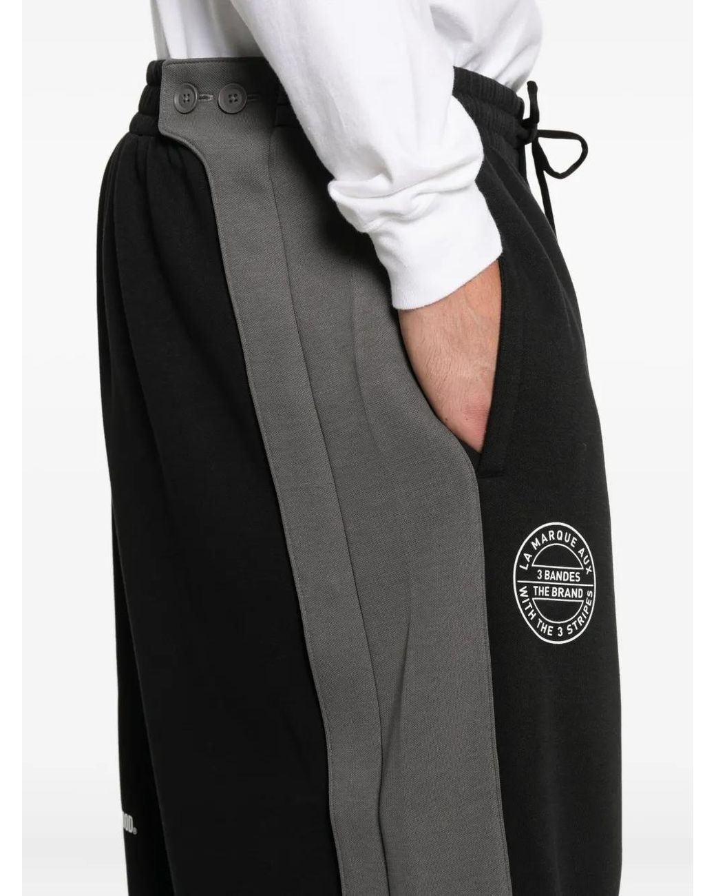 Y-3 Black Logo-Detail Track Trousers for men