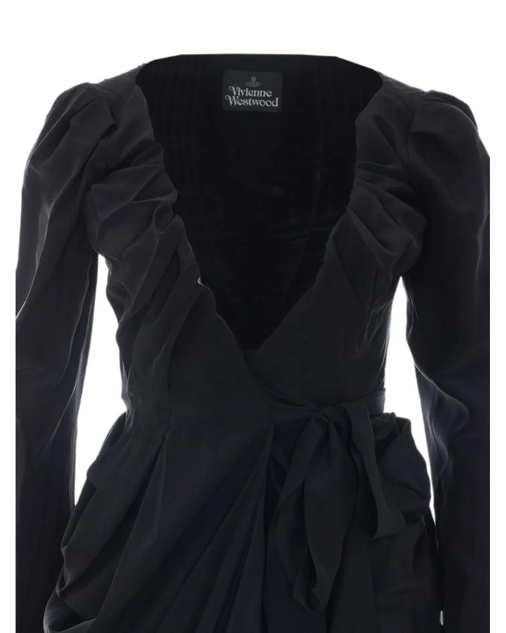 Vivienne Westwood Black Kendall Draped Wrap Dress