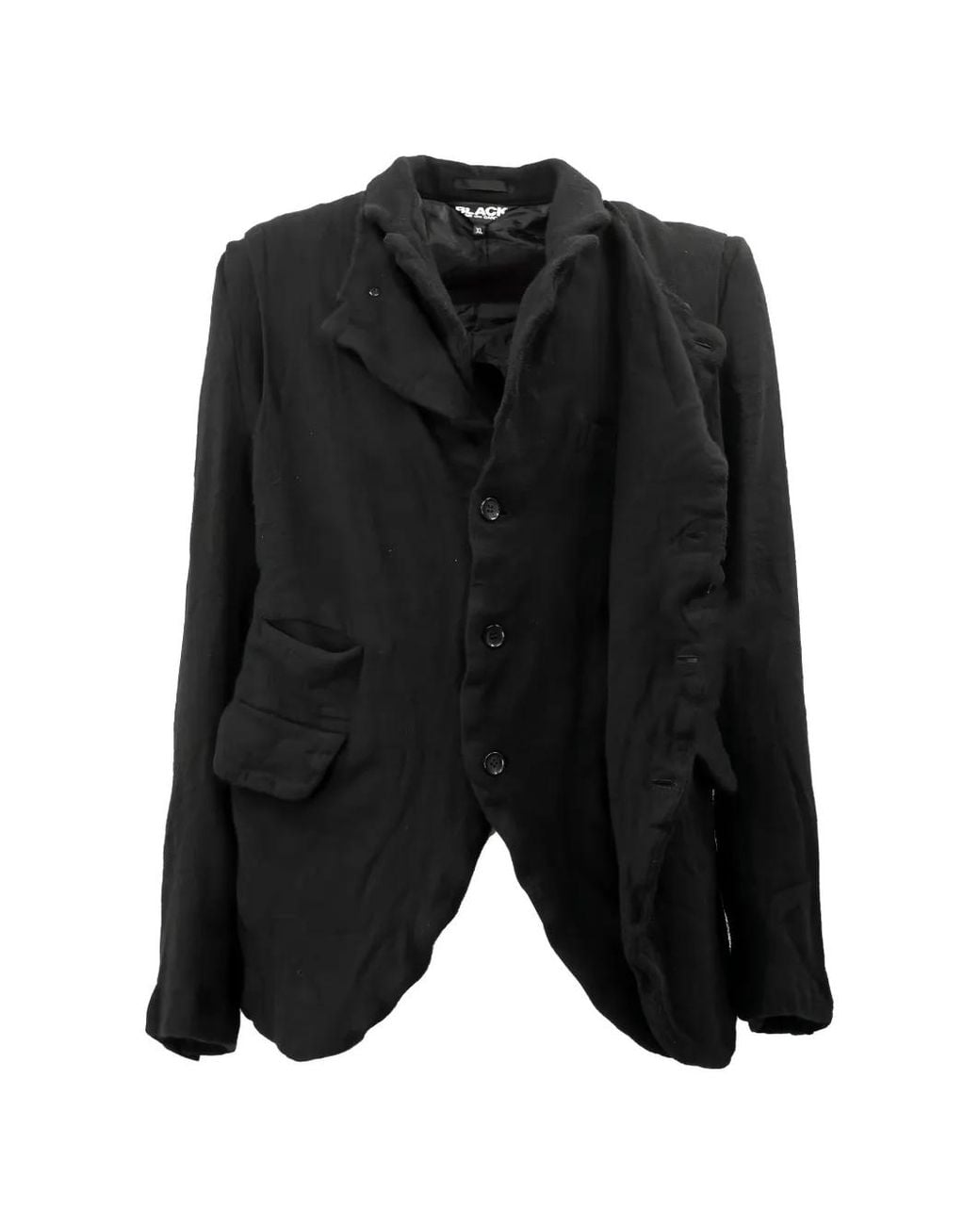 COMME DES GARÇON BLACK Black Distorted Layered Jacket
