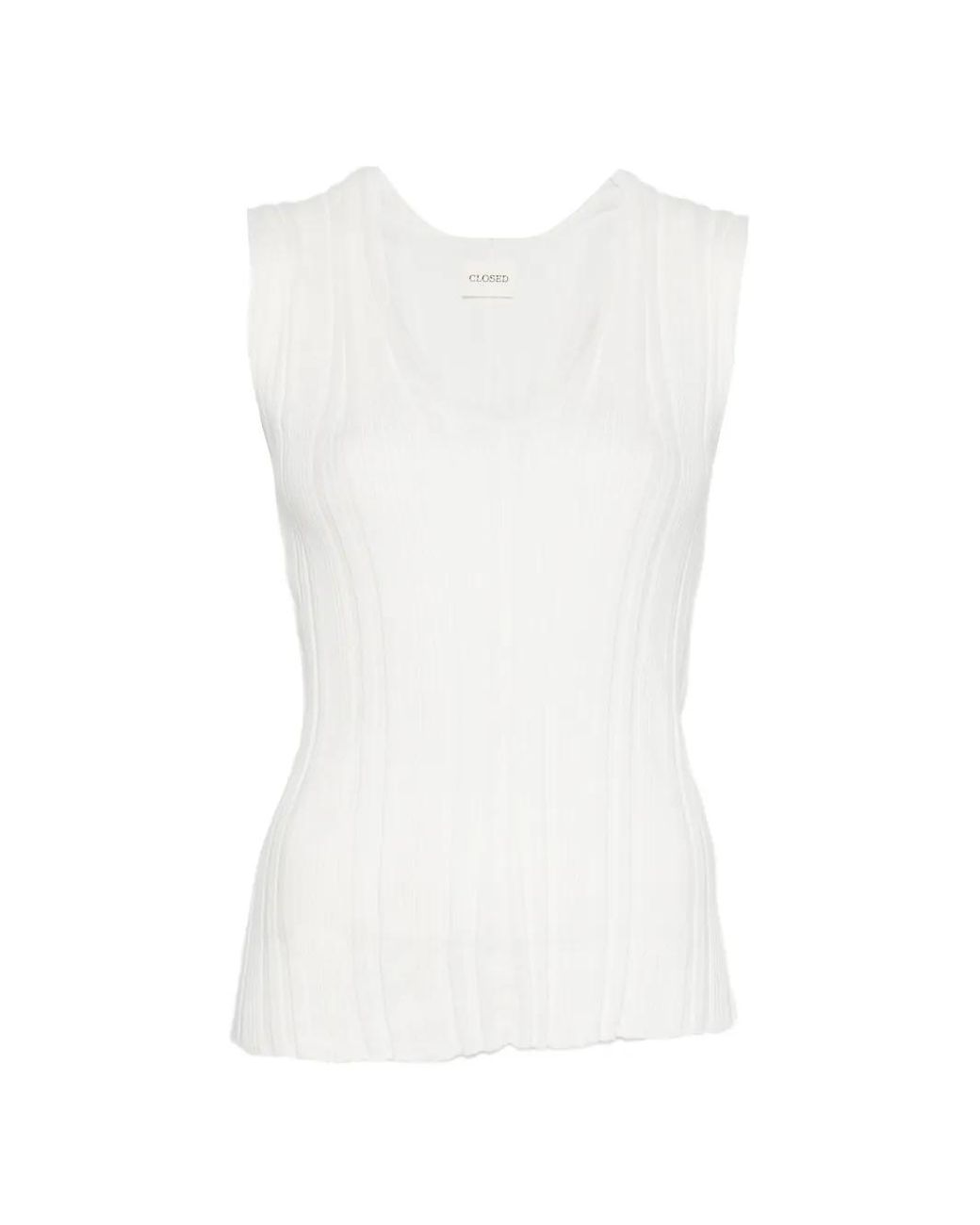 Closed White V-Neck Short Sleeve