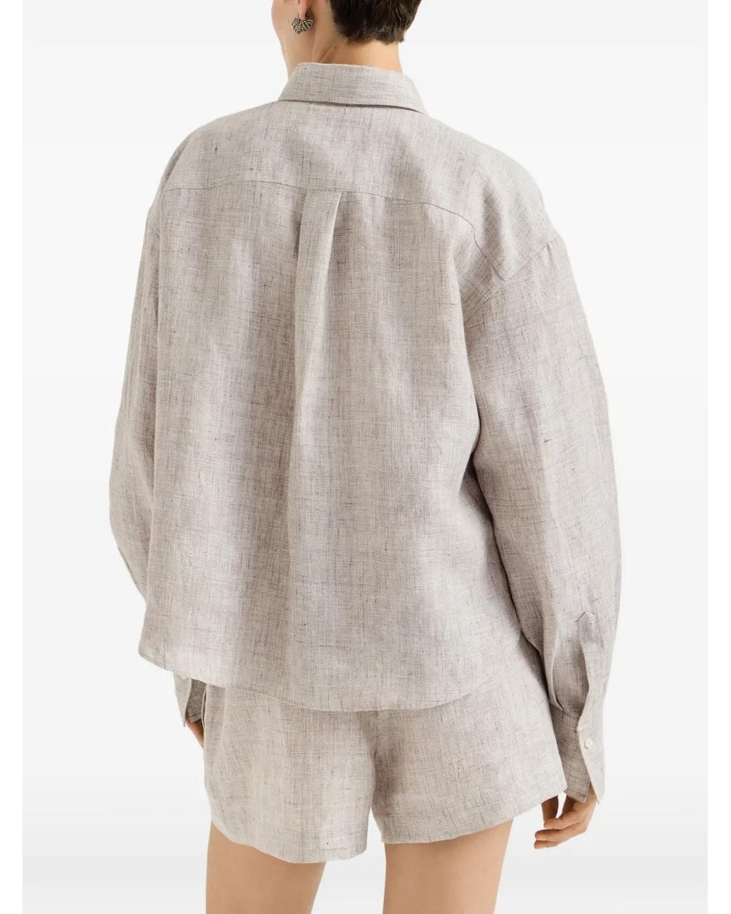 Brunello Cucinelli White Chest-Pocket Shirt