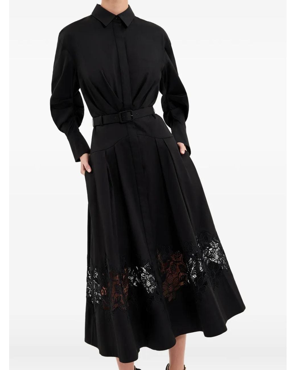 Rebecca Vallance Black Claribelle Long Sleeve Midi Dress