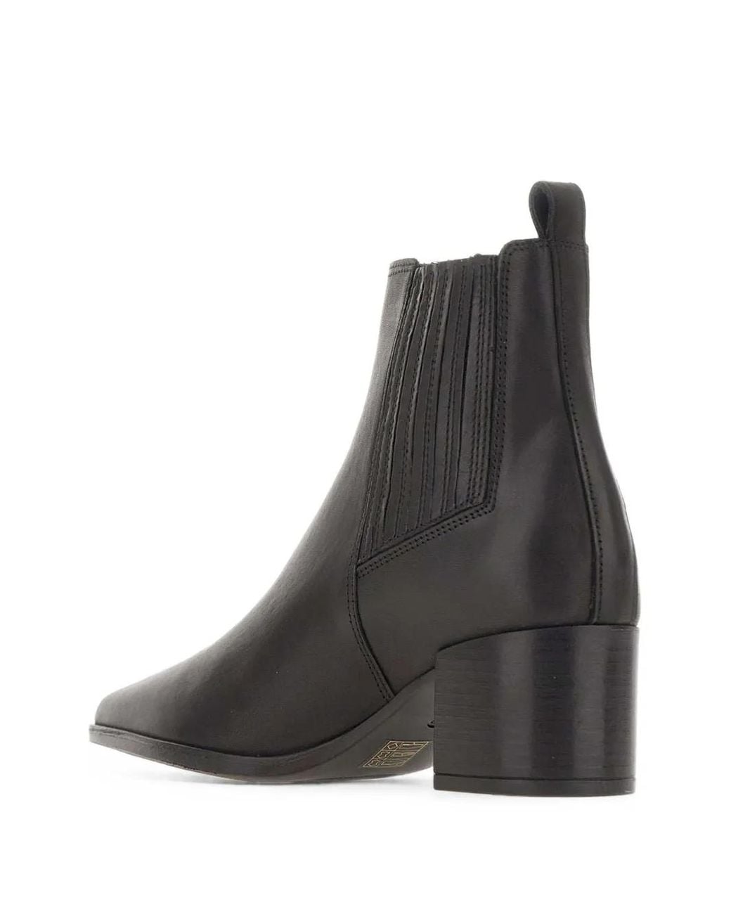 COPENHAGEN Black Tapered-Toe Leather Ankle Boots