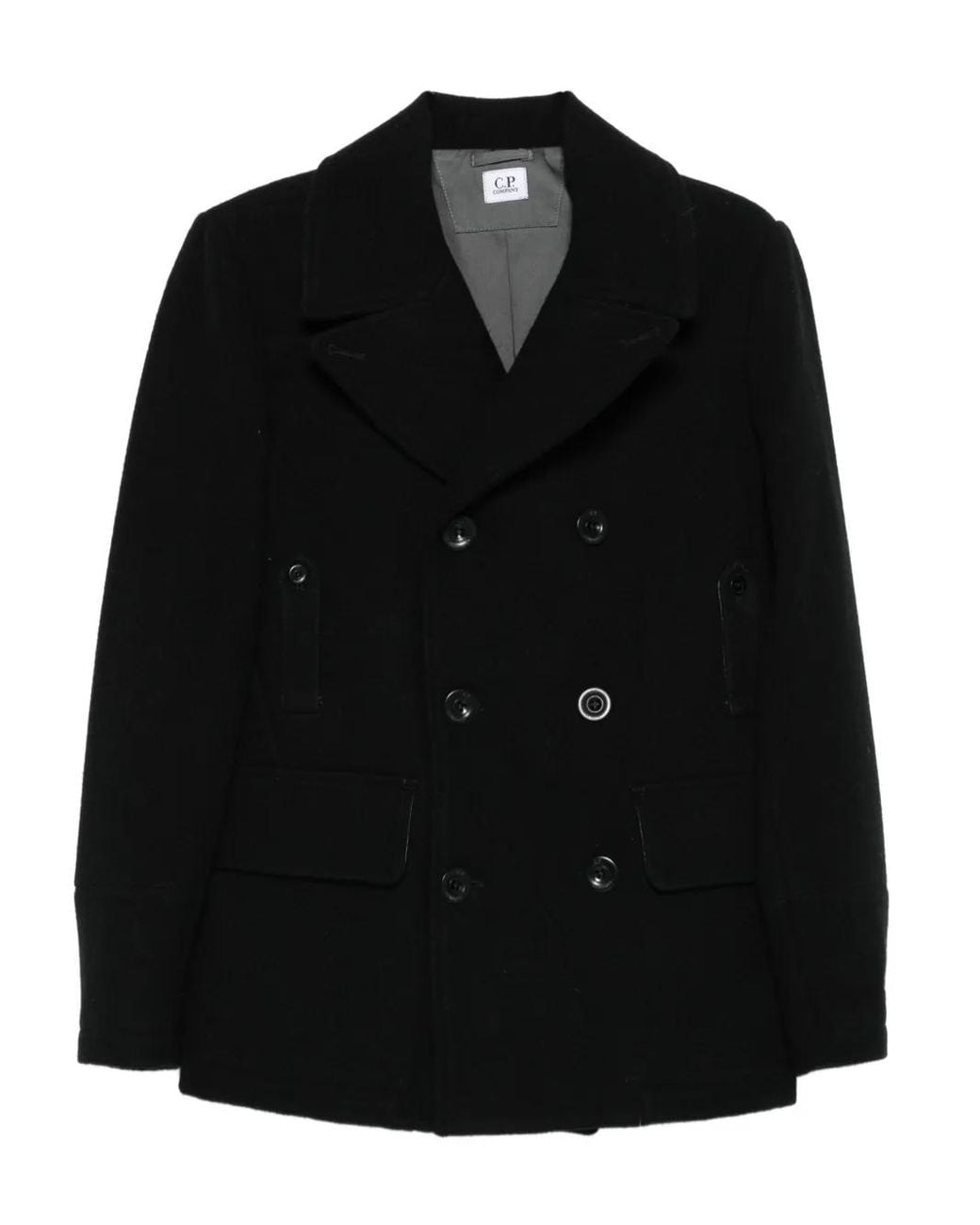 C P Company Black Double-Breasted Blazer for men