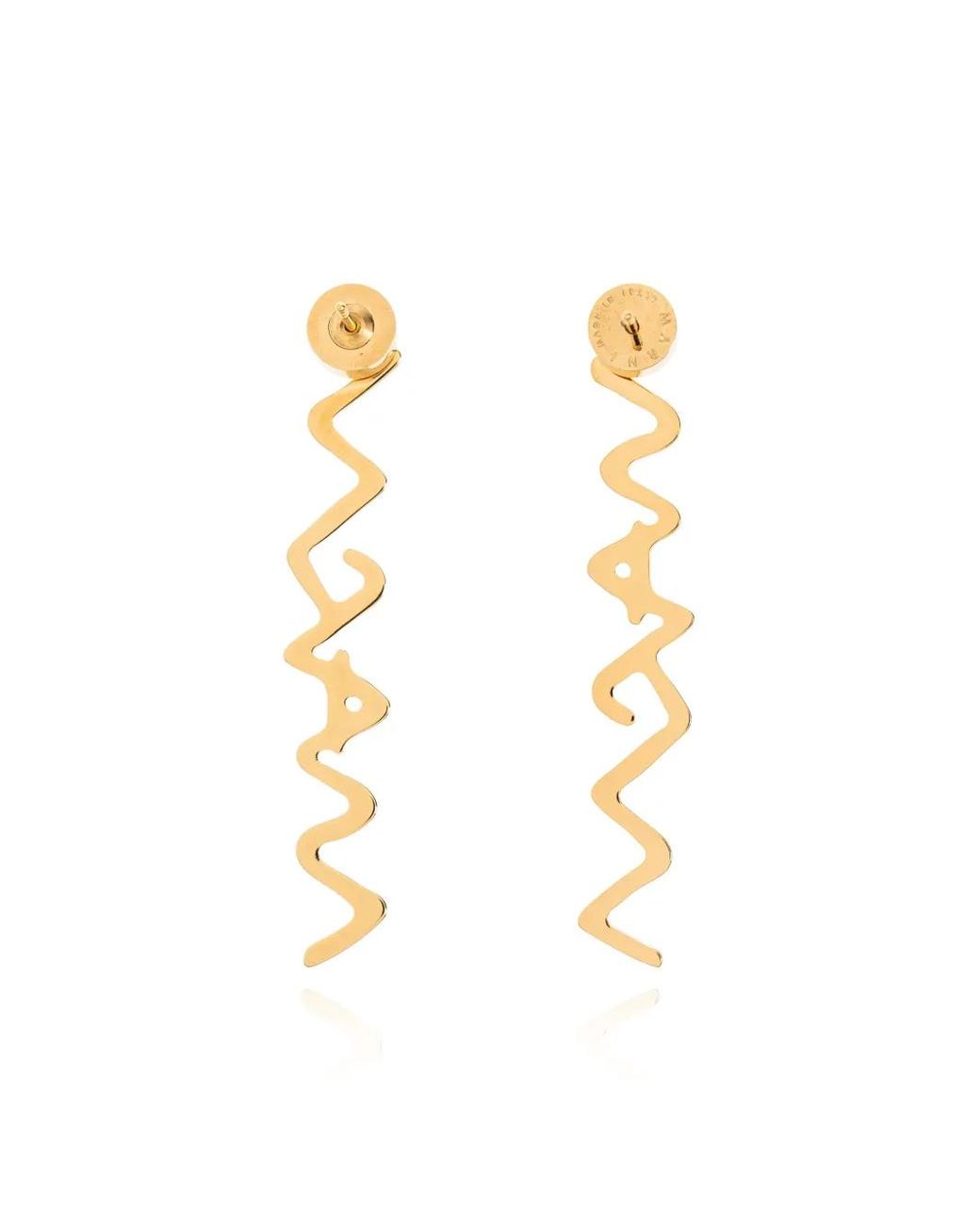 Marni Metallic Logo Drop Earrings