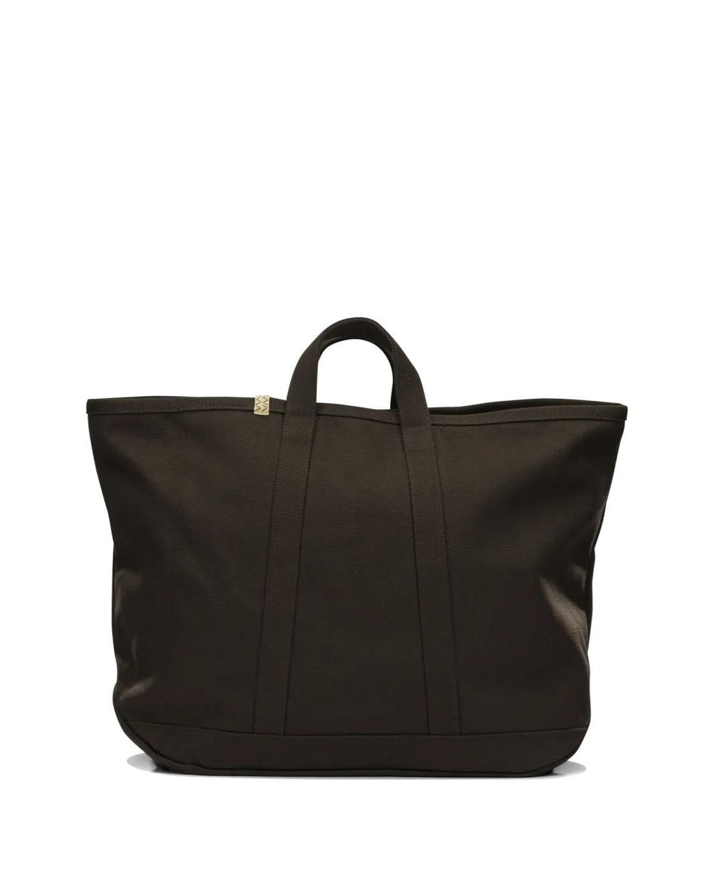 Visvim Black Large Rime Logo-Detail Cotton Tote Bag for men