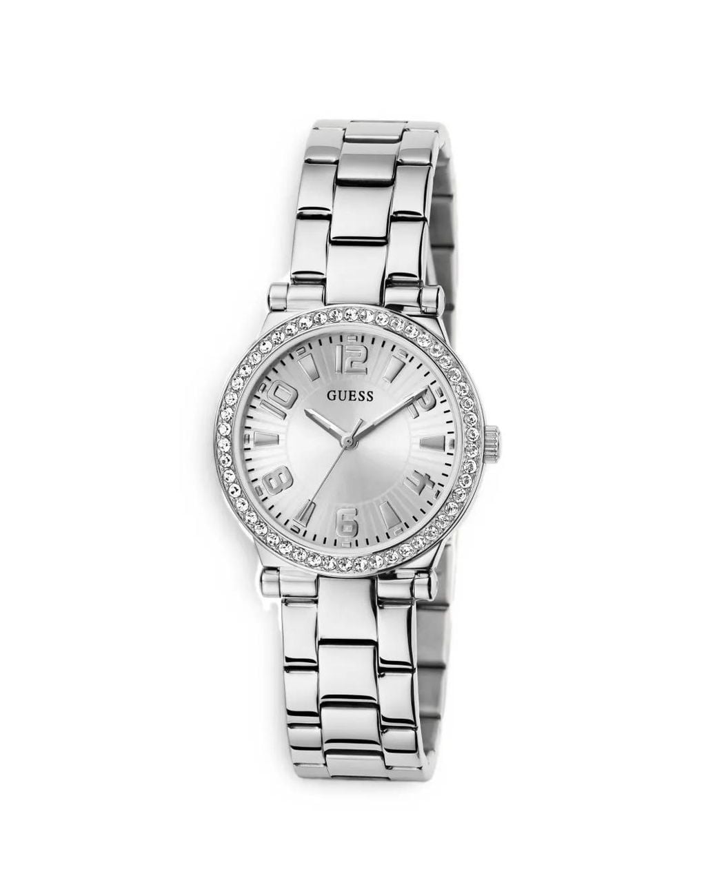 Guess White Crystal Bezel 30Mm Watch
