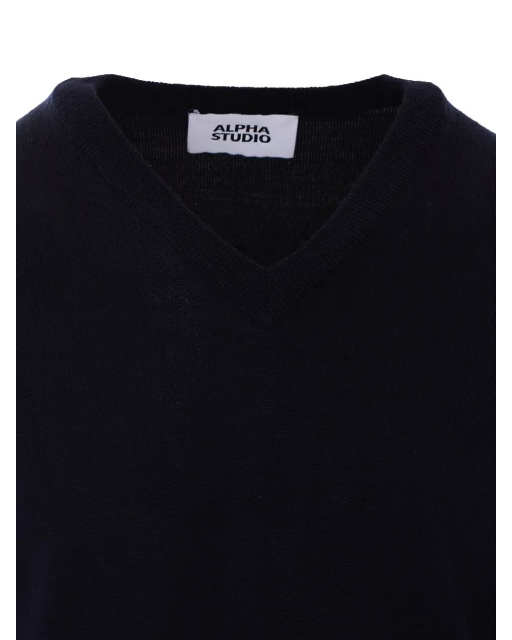 Alpha Studio Blue V-Neck Sweater for men