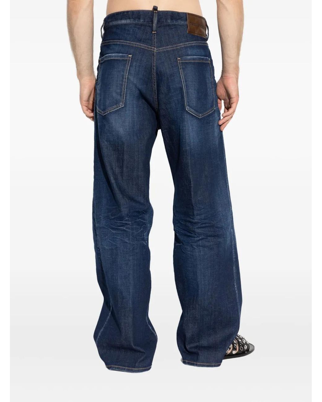 DSquared² Blue Wide-Leg Jeans for men