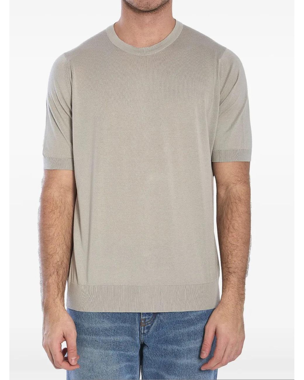 John Smedley Gray Kempton T-Shirt for men