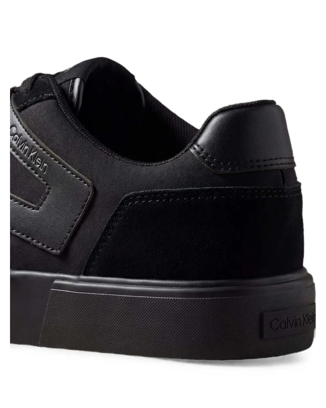 Calvin Klein Black Logo-Print Panelled Sneakers for men