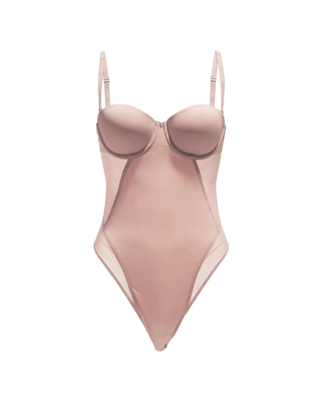Wolford Pink Underwired Corset-Seamed Bodysuit