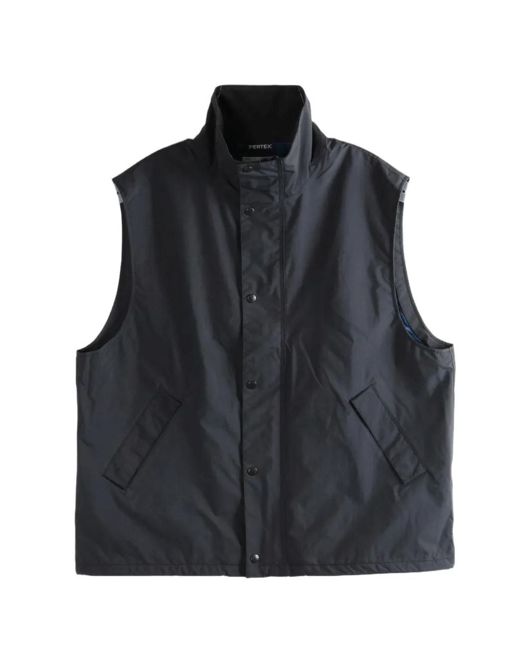 Nanamica Black Hooded Press-Stud Gilet for men