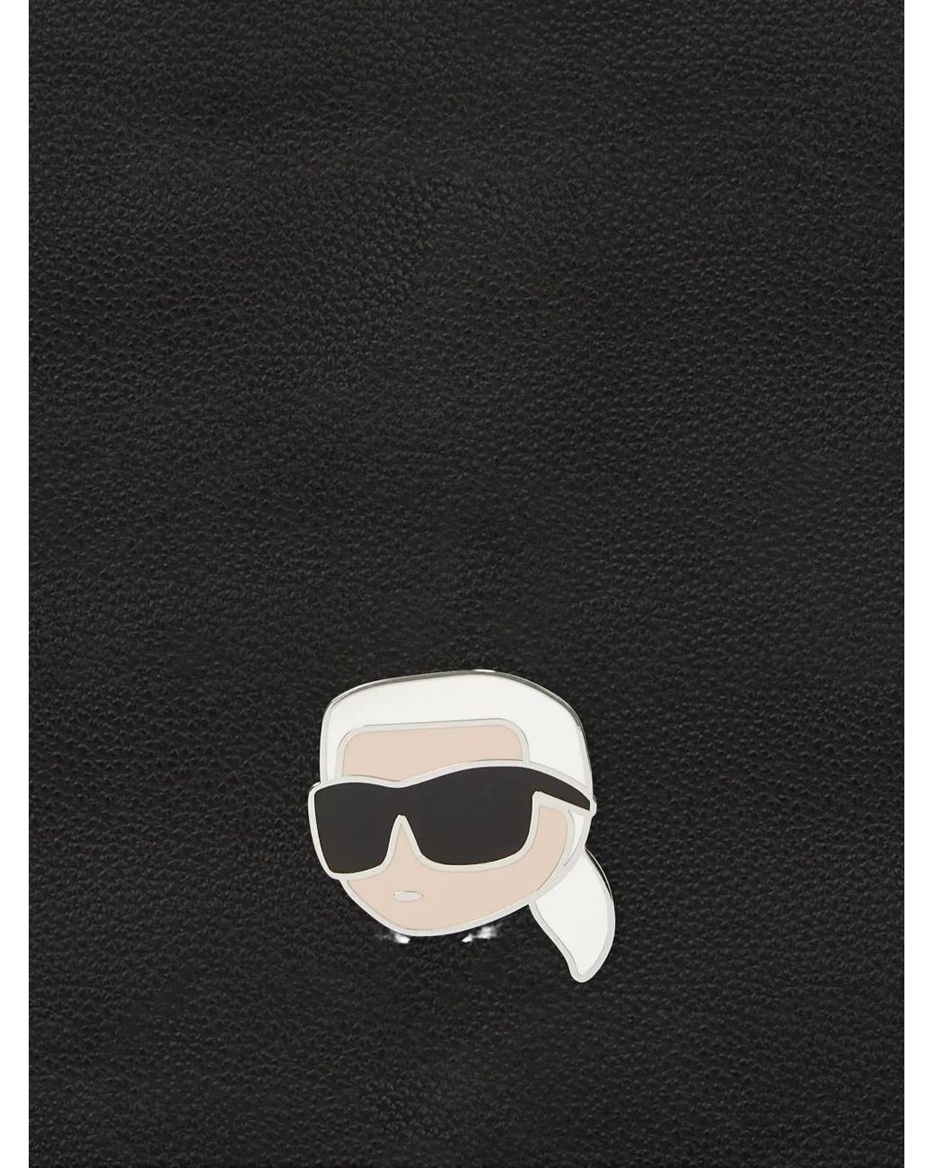 Karl Lagerfeld Black Ikon Pebbled Shoulder Bag