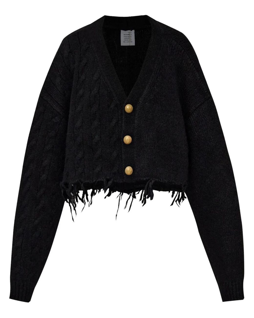 Vetements Black Frayed Cardigan