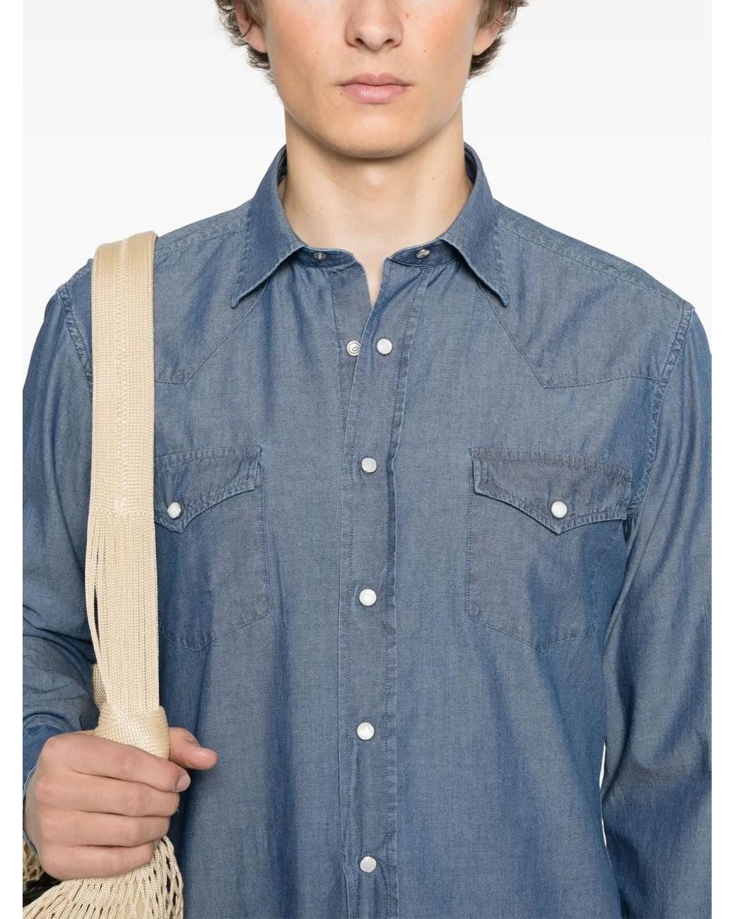 Alessandro Gherardi Blue Denim Shirt for men