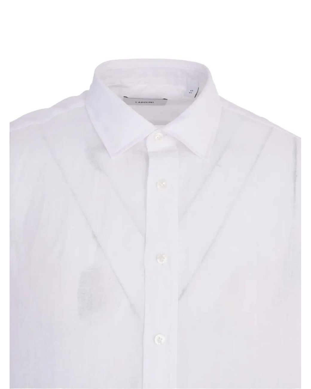 Lardini White Buttoned Washed Shirt for men