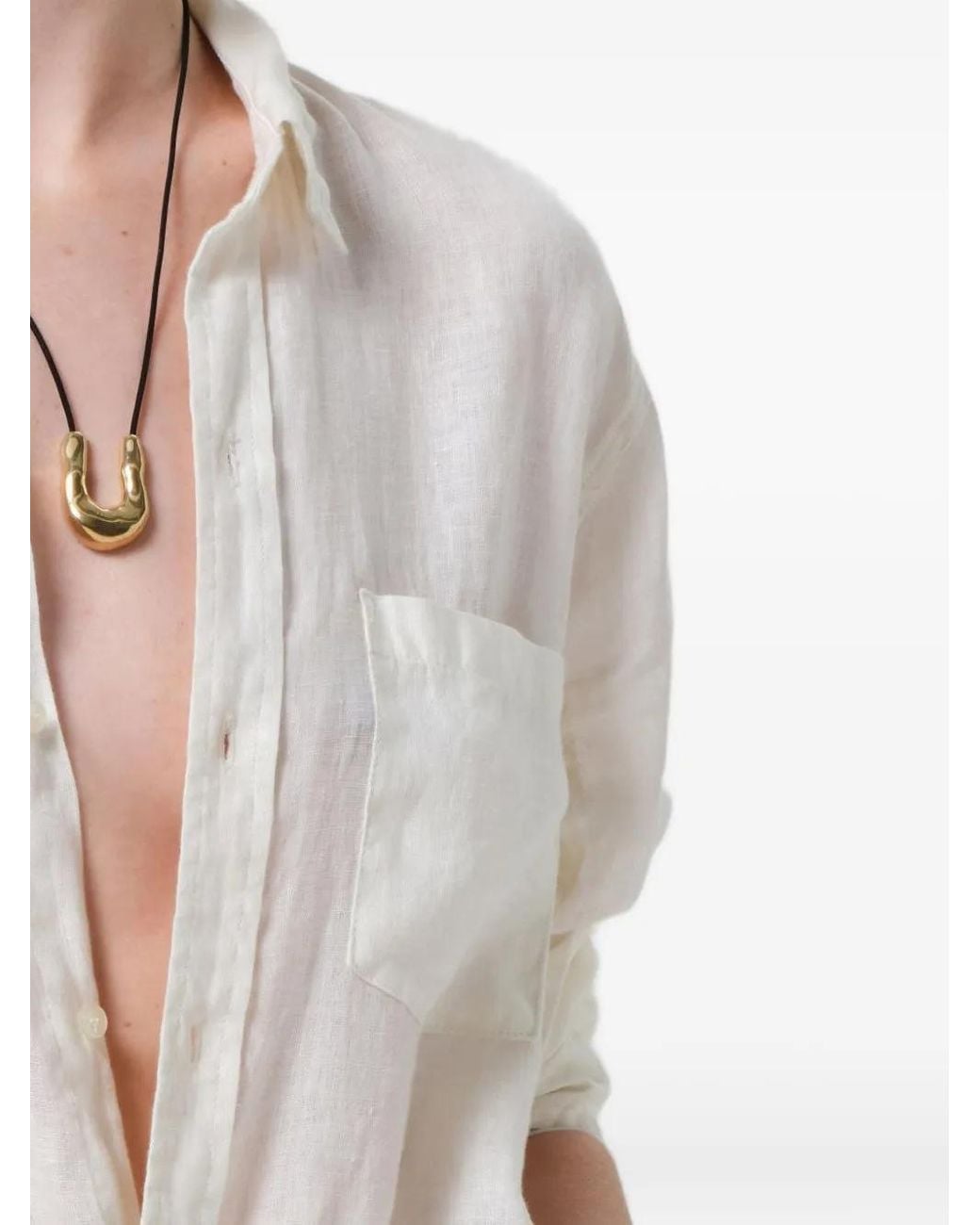 Citizens of Humanity White Kayla Pocket-Detail Shirt