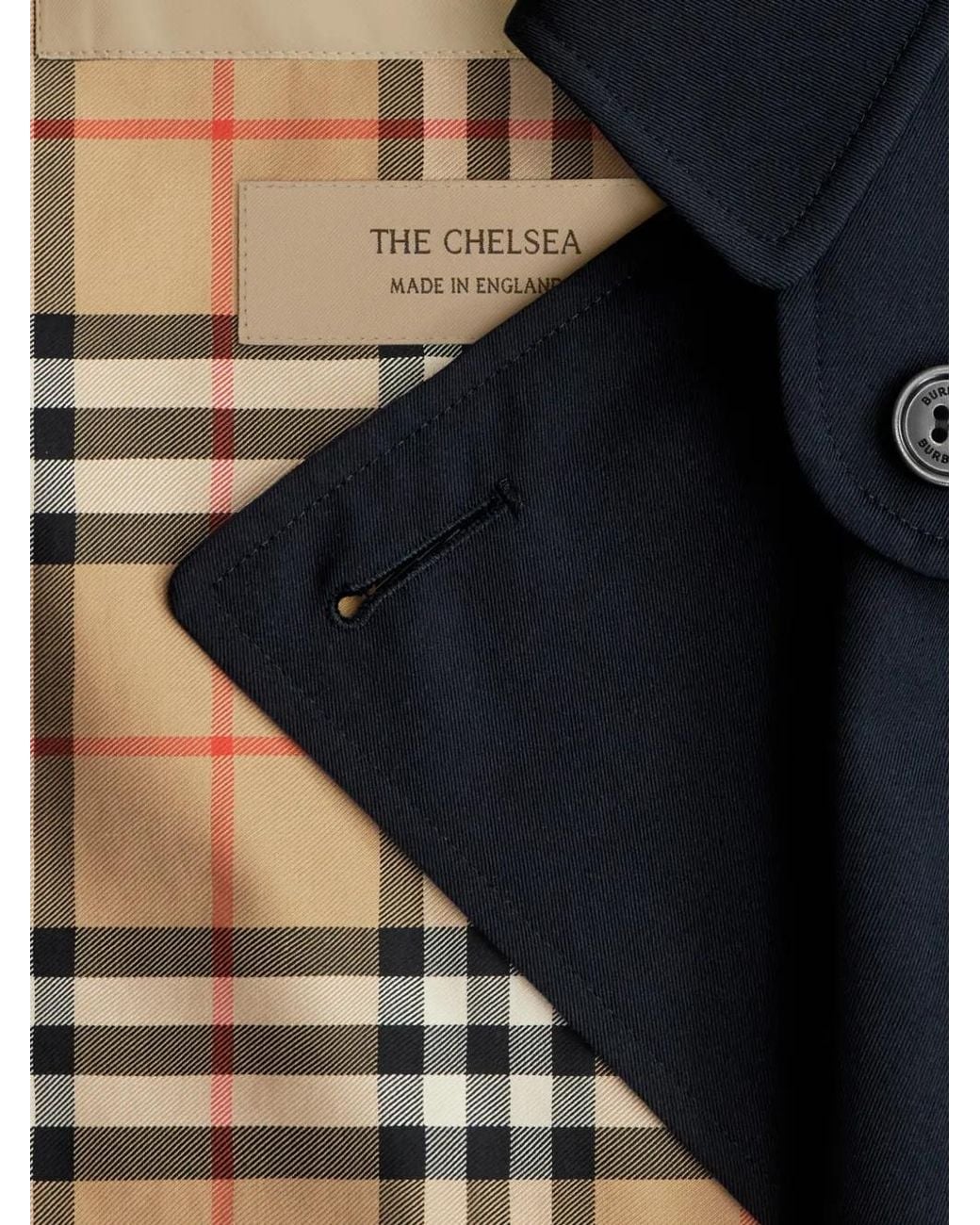 Burberry Blue Chelsea Double-Breasted Trench Coat