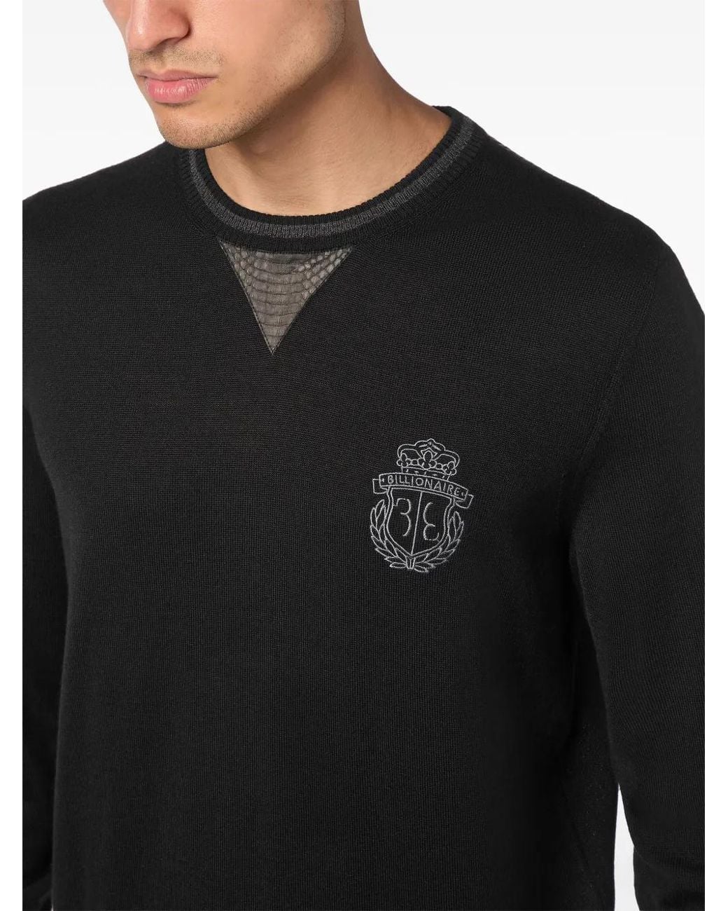 Billionaire Black Logo Sweater for men