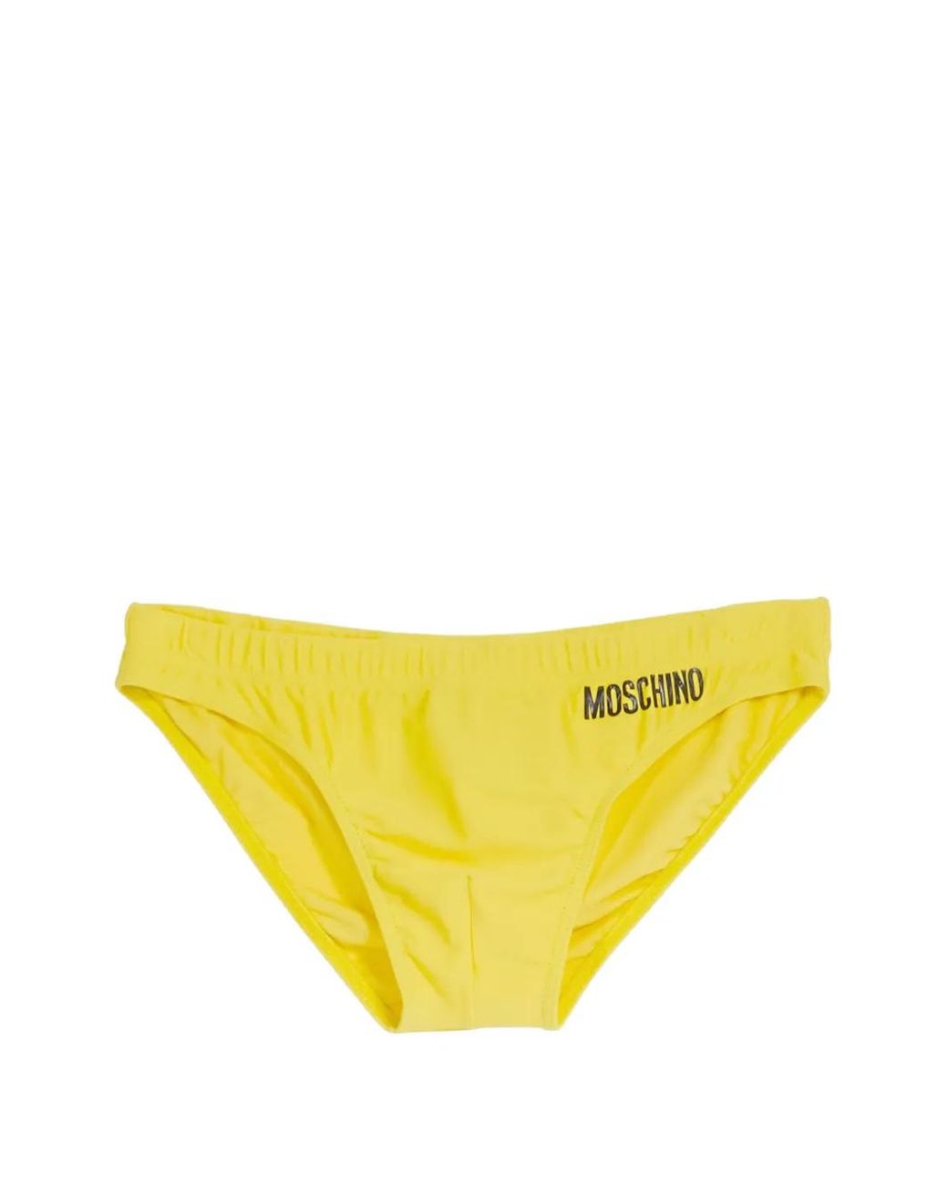 Moschino Yellow Smiley Logo-Print Swimming Briefs for men