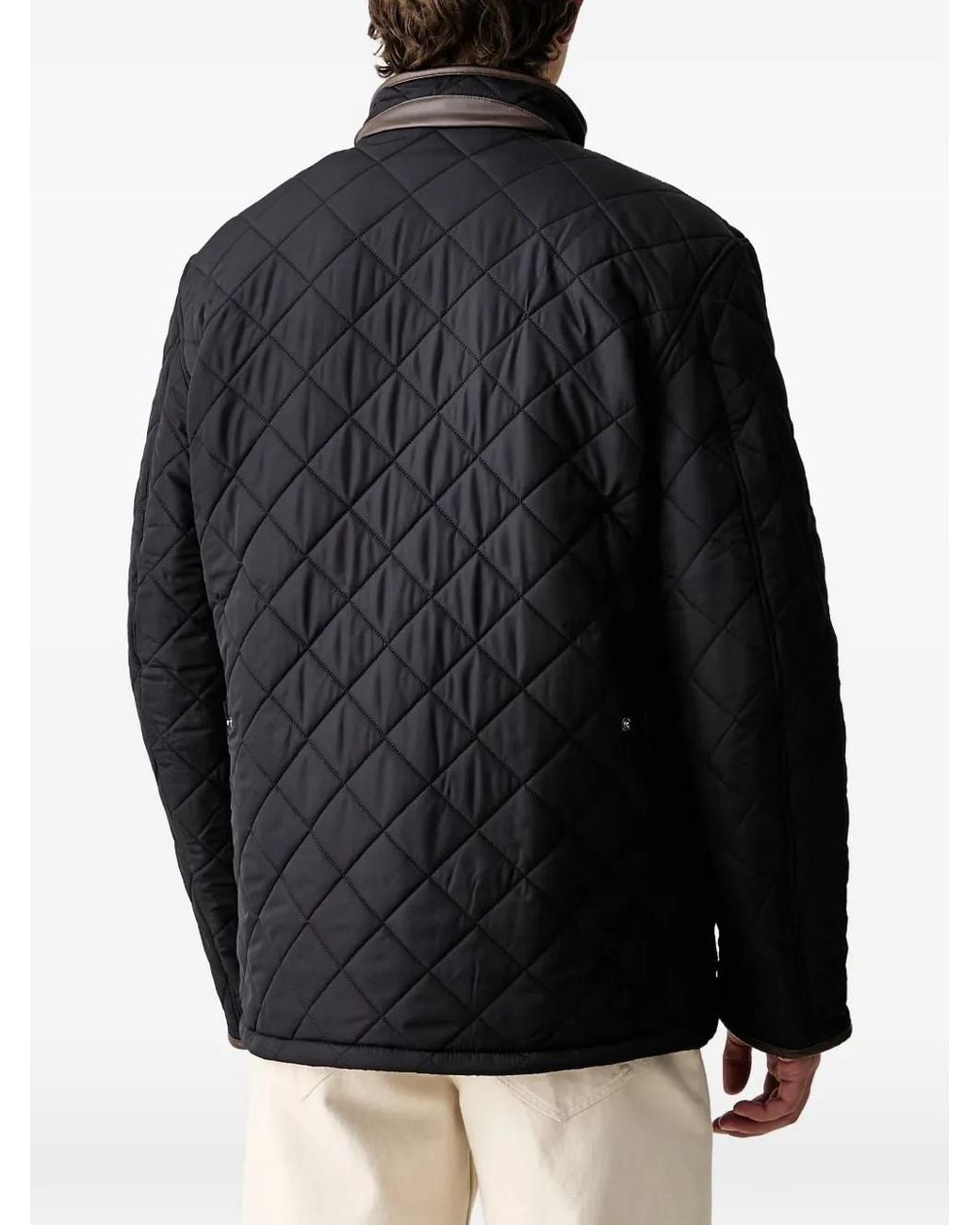 Barbour Black Quilted High-Neck Jacket for men