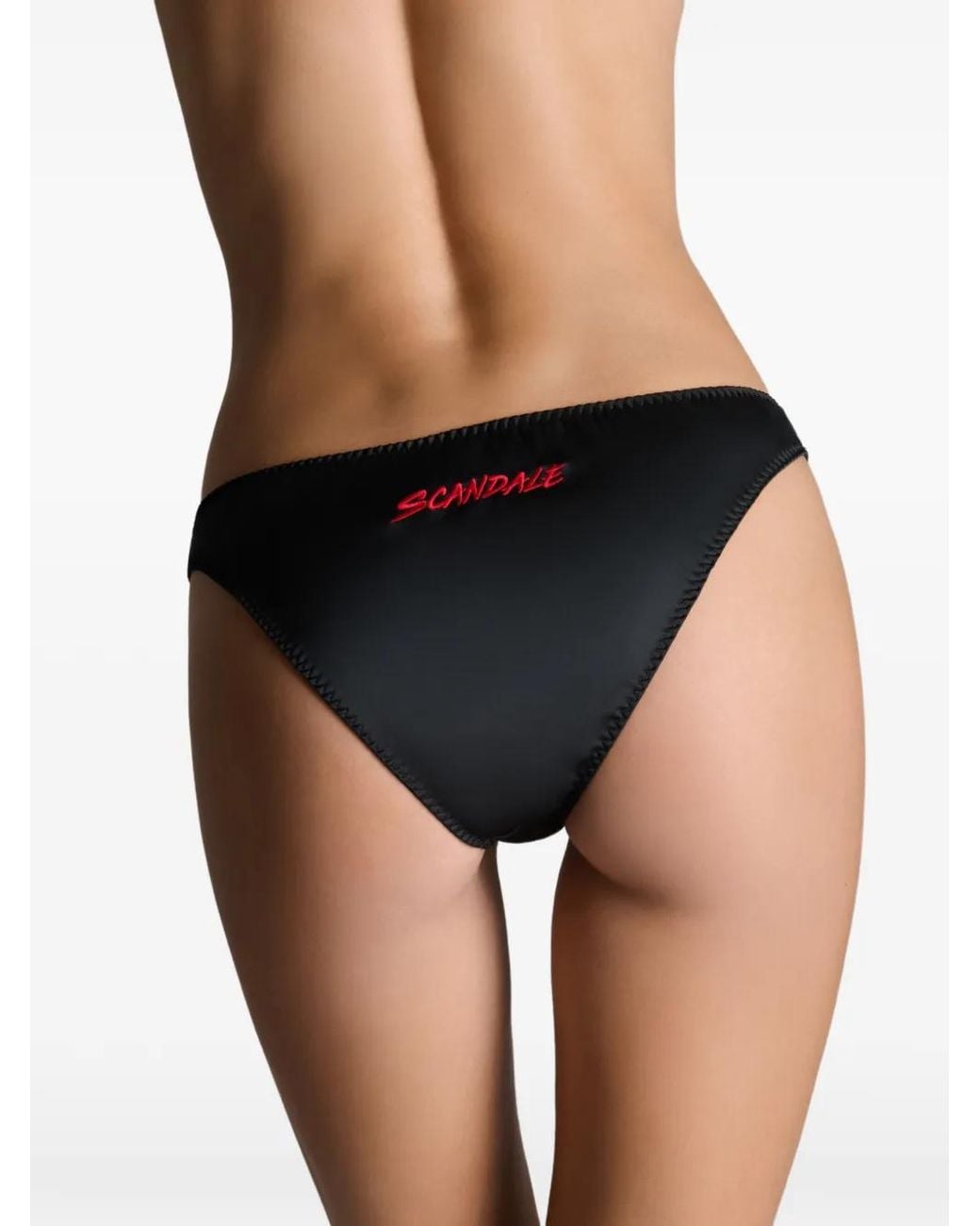 Scandale Black Dédicace Logo-Embroidered Briefs