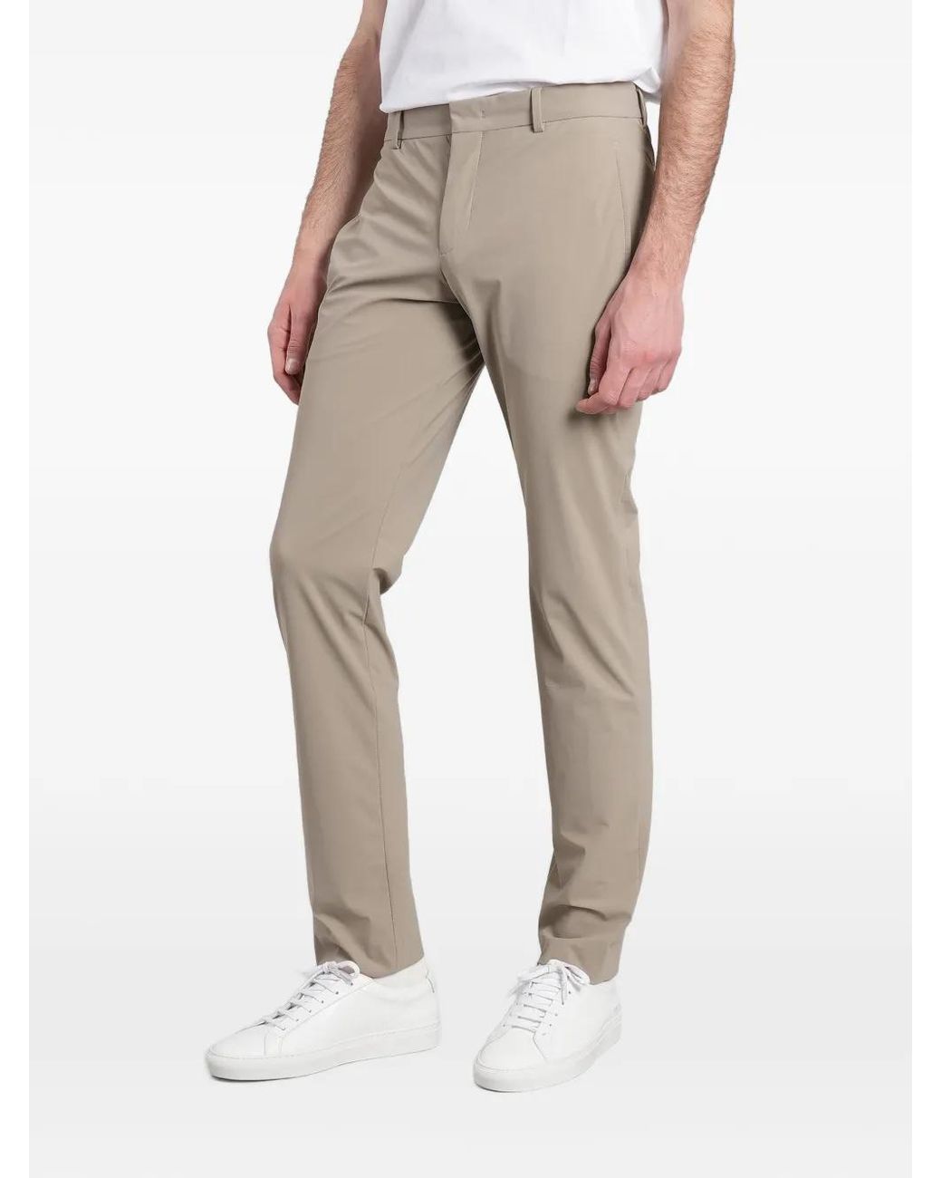 PT Torino Natural Logo-Plaque Slim-Fit Trousers for men