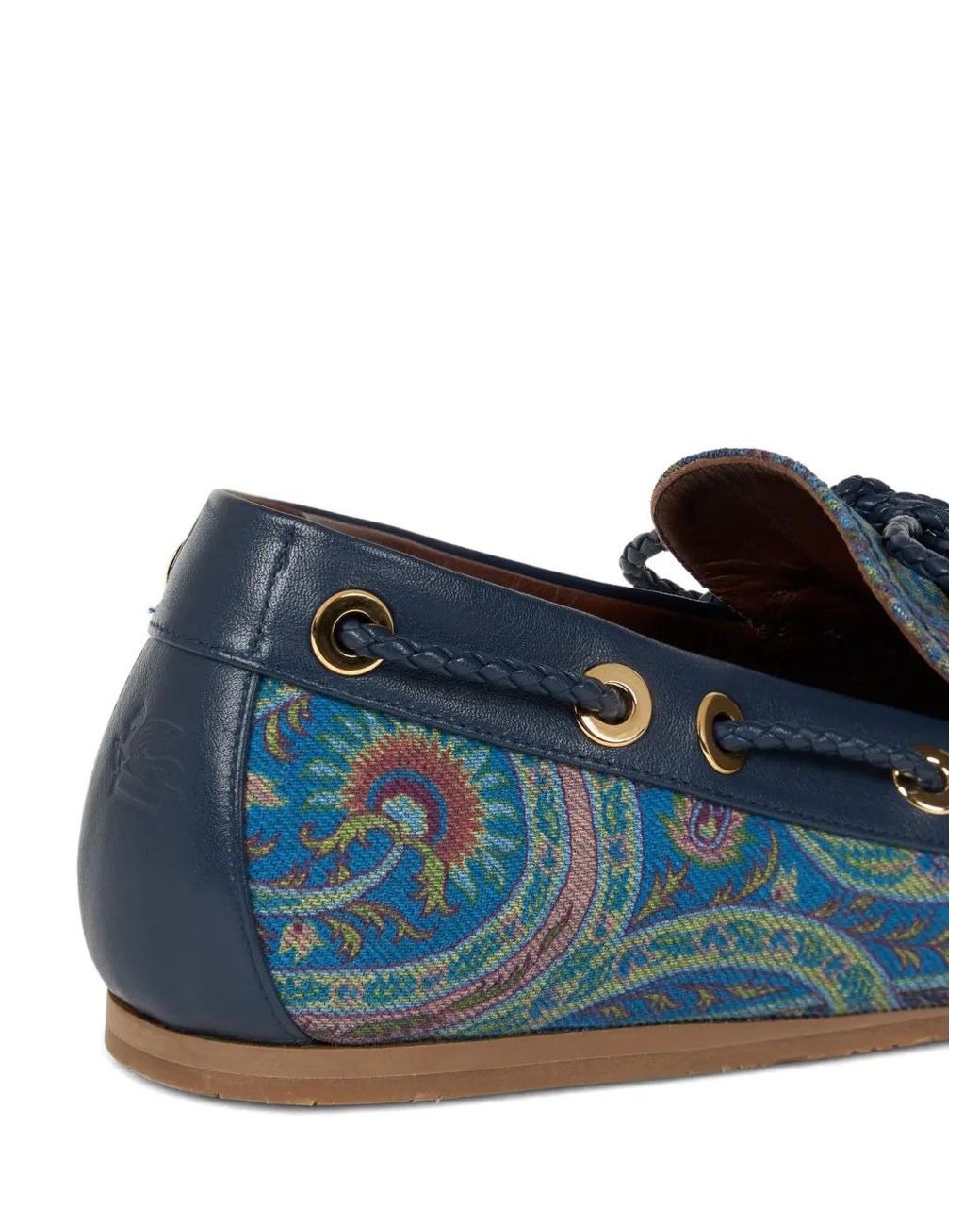 Etro Blue Cotton Calf Goat Shoes